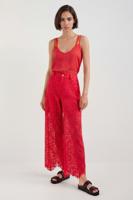 Kanten broek met doorzichtige stukken - RED - S