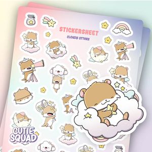 CutieSquad Stickervel - Cloudy Otters
