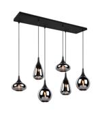 Trio 6-lichts hanglamp Lumina met smoke glas 317000632