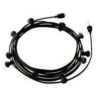 Feestverlichting zwart 12.5m 10x E27 fitting