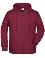 James & Nicholson JN8026 Men´s Zip-Hoody - /Burgundy-Melange - L - thumbnail