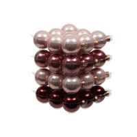 Kerstballen - 36x st - roze tinten - 6 cm - glas - mat/glans - thumbnail