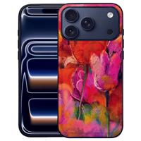 Tulips Beschermhoes iPhone 17 Pro Max | TPU Case Kunstleer Achterkant