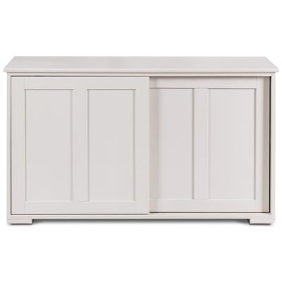 Keukenkast Stapelbare Buffetkast met Schuifdeuren Antieke Kast met Plank Zwart/Beige/Bruin 106,5 x 33 x 60 cm
