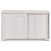 Keukenkast Stapelbare Buffetkast met Schuifdeuren Antieke Kast met Plank Zwart/Beige/Bruin 106,5 x 33 x 60 cm