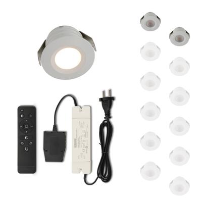 Set LED-inbouwspot met afstandsbediening Valdeno wit 3W dimbaar IP44 1-12 stuks