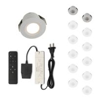 Set LED-inbouwspot met afstandsbediening Valdeno wit 3W dimbaar IP44 1-12 stuks