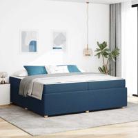 Bedframe met matras met matras Blauw 200 x 200 cm Stof
