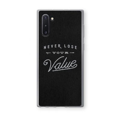 Never lose your value: Samsung Galaxy Note 10 Transparant Hoesje