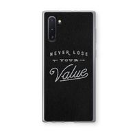 Never lose your value: Samsung Galaxy Note 10 Transparant Hoesje