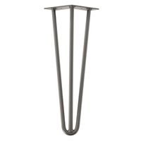 Raw steel massieve 3-punt hairpin tafelpoot 45 cm - thumbnail