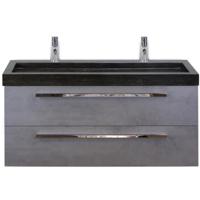 Seville Badmeubelset 120 cm - 2 Laden Beton Antraciet - Wastafel Lucca Enkel