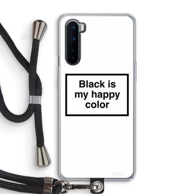 Black is my happy color: OnePlus Nord Transparant Hoesje met koord