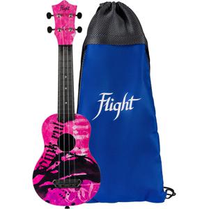 Flight Ultra Travel Series UTS-40 Pink Rules kunststof sopraan ukelele met hoes