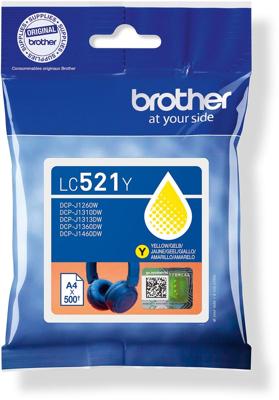 Brother inktcartridge, 500 pagina&apos;s, OEM LC-521Y, geel