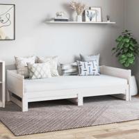Uittrekbare Dagbed Wit 180 x 200 cm Massief grenenhout