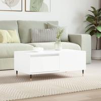 Salontafel 90x50x36,5 cm bewerkt hout wit - thumbnail