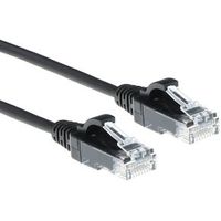 ACT Zwarte 10 meter LSZH U/UTP CAT6 datacenter slimline patchkabel snagless met RJ45 connectoren