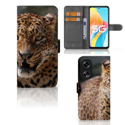 OPPO Reno8 T 5G | Telefoonhoesje | Met pasjeshouder | Luipaard