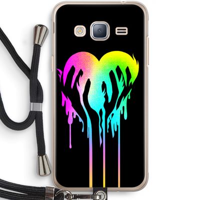 Hold My Heart: Samsung Galaxy J3 (2016) Transparant Hoesje met koord