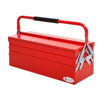 DURHAND Gereedschapskist gereedschapskoffer gereedschapsbox 5 uitklapbare bakken staal (SPCC) rood 57 x 21 x 41 cm | Aosom Netherlands