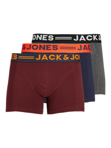Jack & Jones Boxershorts JACLICHFIELD Trunks 3-pack Burgundy-XXL