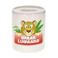 Kinder spaarpot met luipaarden print 9 cm