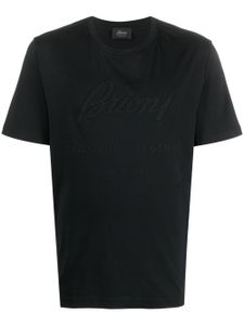 Brioni t-shirt en coton à logo appliqué - Noir