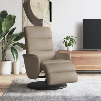 Fauteuil verstelbaar met voetensteun kunstleer cappuccinokleur