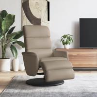 Fauteuil verstelbaar met voetensteun kunstleer cappuccinokleur