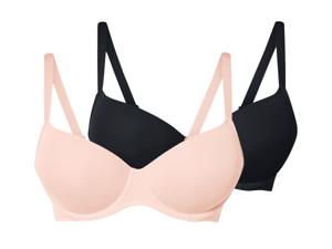 esmara 2 dames BH&apos;s (Zwart/beige, 95C)