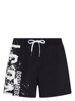 DSQUARED2 short de bain à logo imprimé - Noir - thumbnail