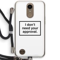 Don't need approval: LG K10 (2017) Transparant Hoesje met koord