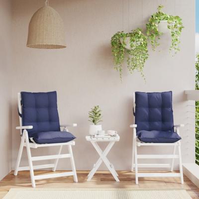 VidaXL Stoelkussens 2 st lage rug oxford stof marineblauw