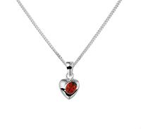 Ketting Hartje Lieveheersbeestje zilver-emaille rood-zwart 36 + 4 cm