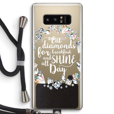 Diamonds: Samsung Galaxy Note 8 Transparant Hoesje met koord