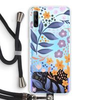 Flowers with blue leaves: Huawei P Smart Pro Transparant Hoesje met koord