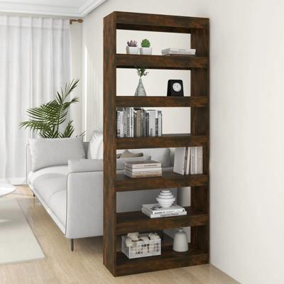Boekenkast/kamerscherm 80x30x198 cm bewerkt hout gerookt eiken