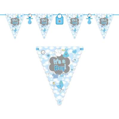 Vlaggenlijnen geboorte jongen - blauw - 6 meter - Its a boy