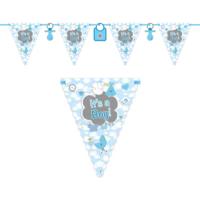 Vlaggenlijnen geboorte jongen - blauw - 6 meter - Its a boy