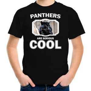 Dieren zwarte panter t-shirt zwart kinderen - panthers are cool shirt jongens en meisjes