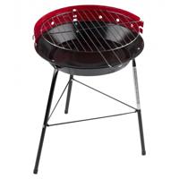 Houtskool Barbecue - rond - D33 x H43 cm - rood - BBQ - driepoot