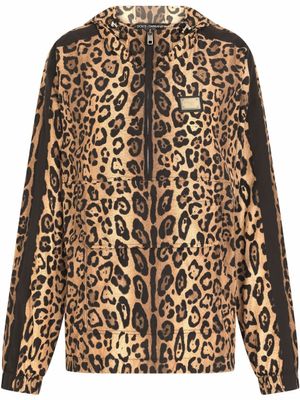 Dolce & Gabbana veste imprimée à capuche - Marron