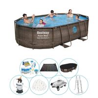 Bestway Power Steel Swim Vista OVAAL 488x305x107 cm - Zwembad Bundel - thumbnail