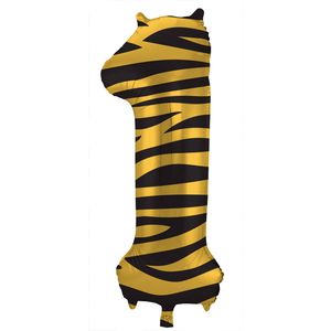 Folieballon Cijfer 1 Tijger Chic (86cm)