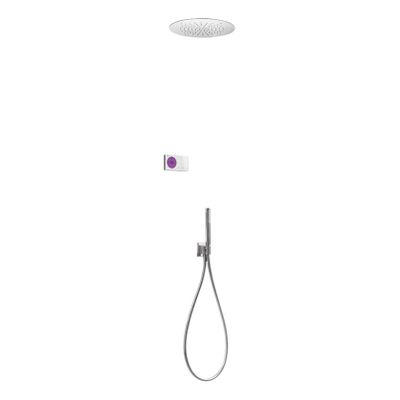Regendouche set electronisch Tres Shower technology | Inbouw | Thermostaatkraan | 2-weg | Rond | Chroom