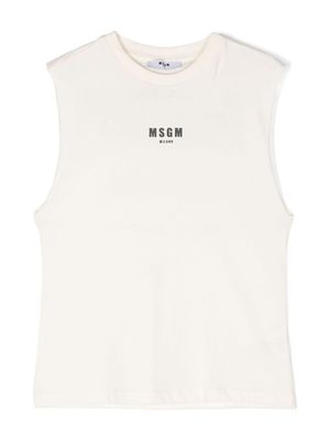 MSGM Kids débardeur à logo en caoutchouc - Tons neutres