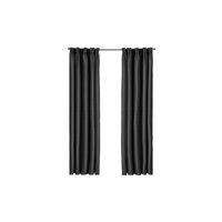 Larson - Luxe geweven blackout gordijn - met haken - 1.5m x 2.5m - Zwart