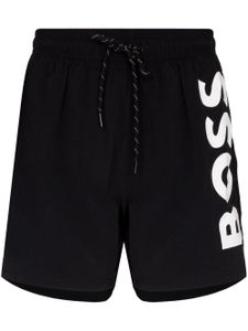 BOSS short de bain Octopus à logo imprimé - Noir