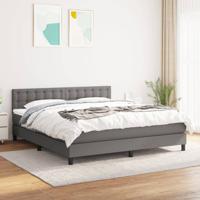 Boxspring met matras stof donkergrijs 160x200 cm